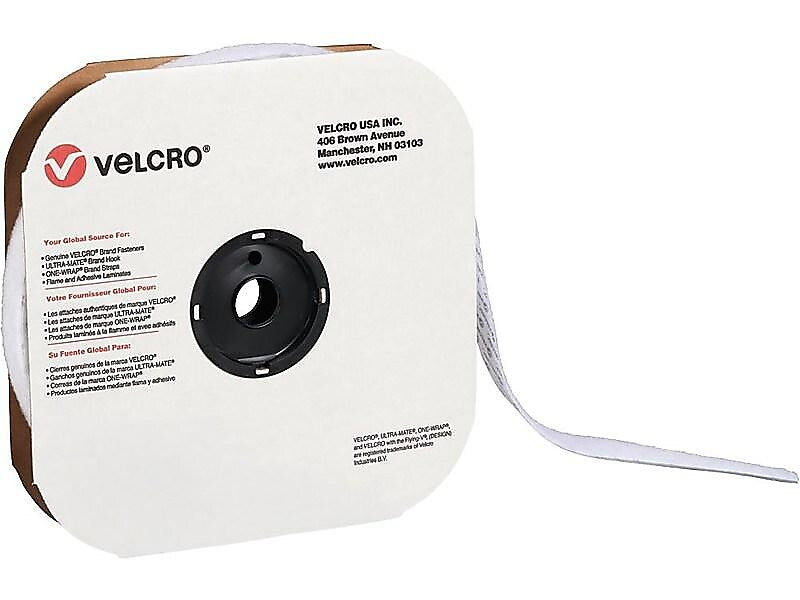 Velcro® Brand 1" x 75' Sticky Back Loop Only Roll, White