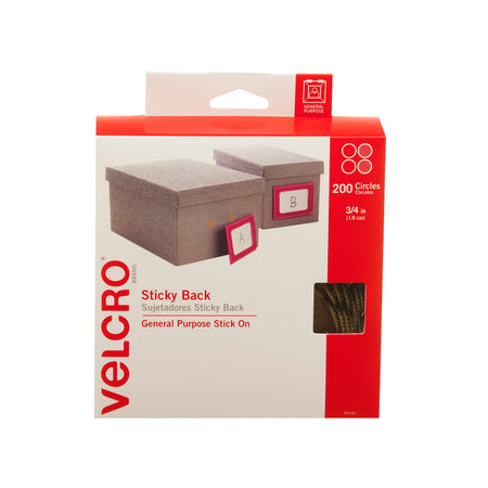 Velcro® Brand 3/4" Sticky Back Hook & Loop Fastener Dots, Beige, 200/Pack