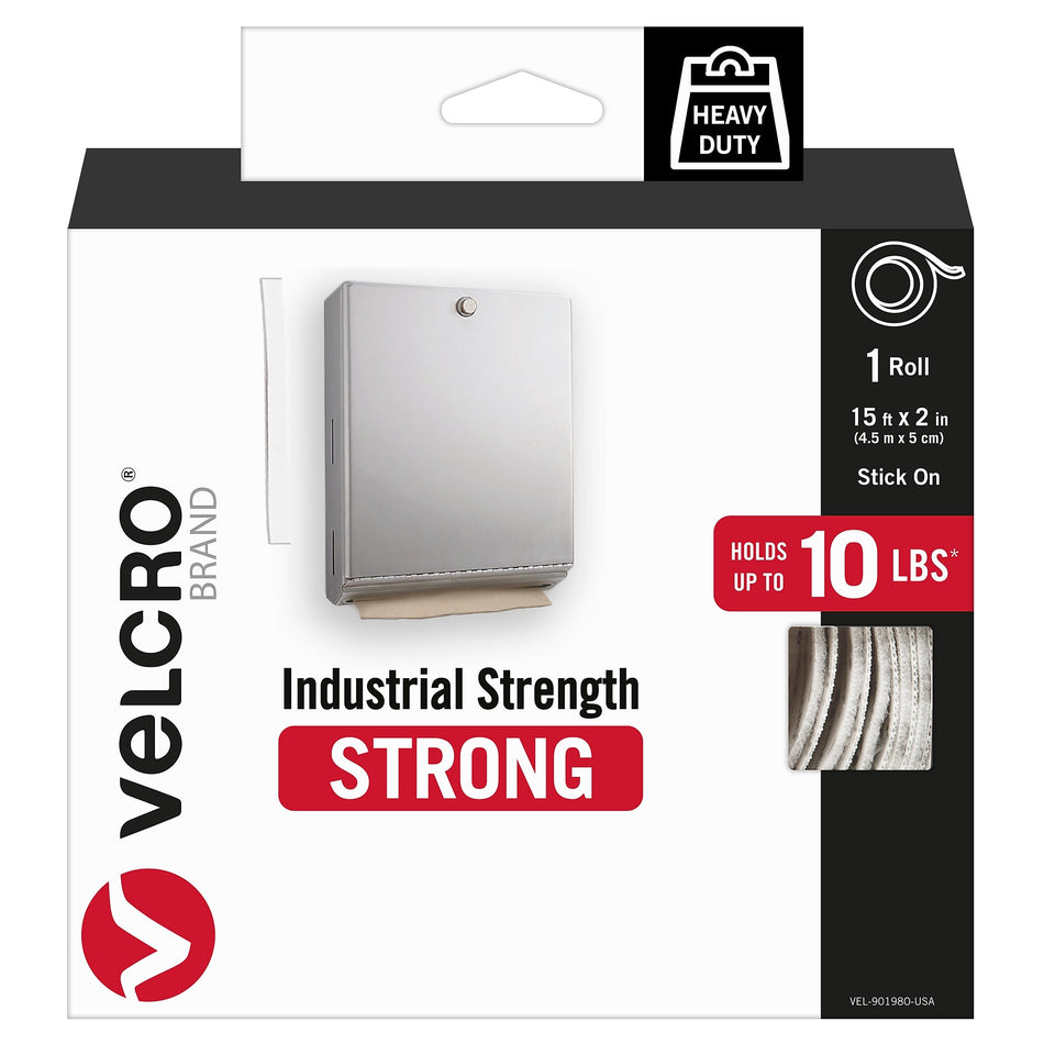 Velcro® Brand Industrial Strength 2" x 15' Hook & Loop Fastener Roll, White