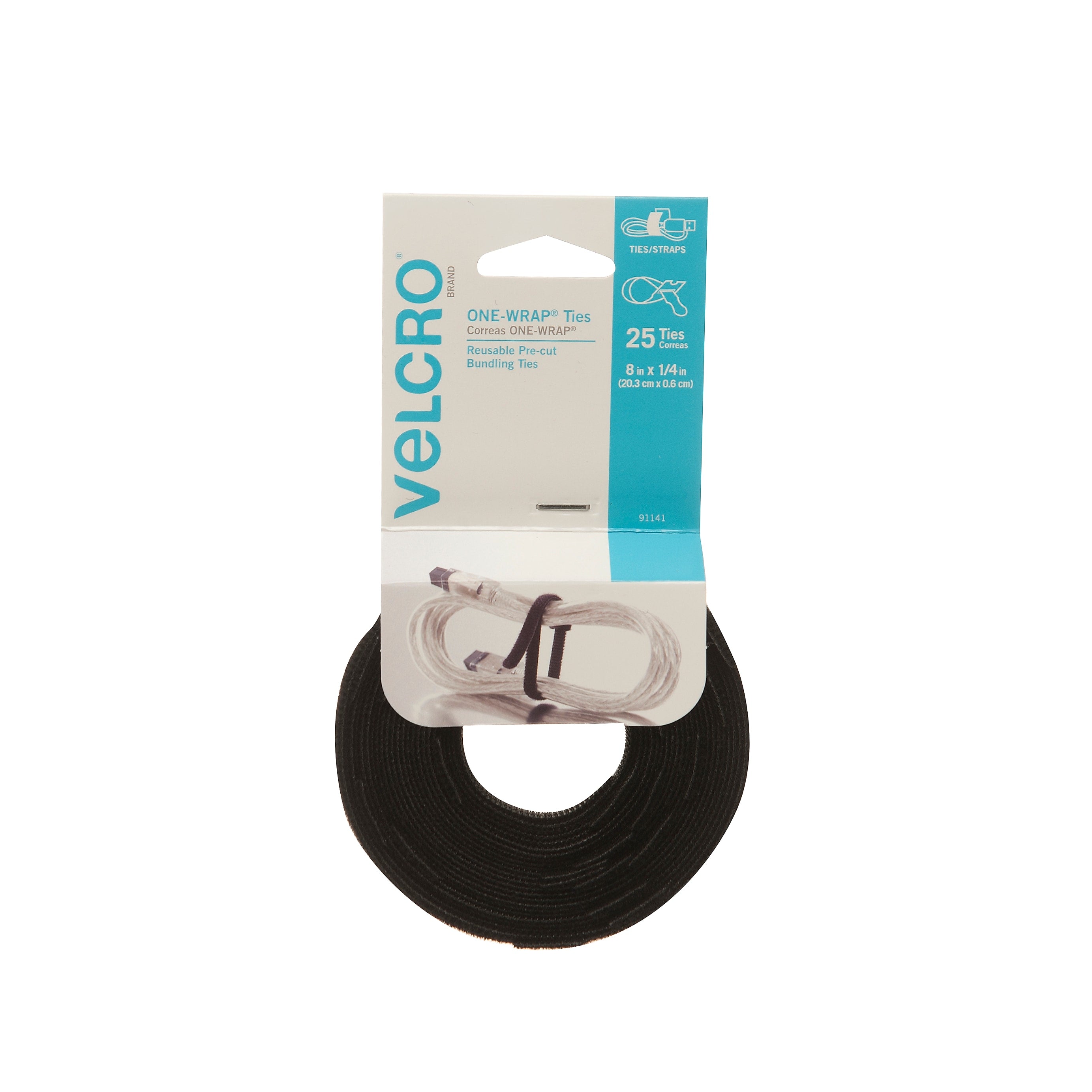 Velcro Brand One-Wrap Thin Cable Ties 1/4