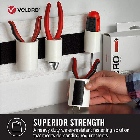 Velcro Extreme Fasteners, 1" x 10 Ft, Black, 1 Roll