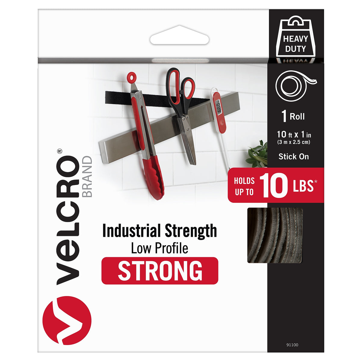 Velcro Industrial Strength Low Profile Tape, Black