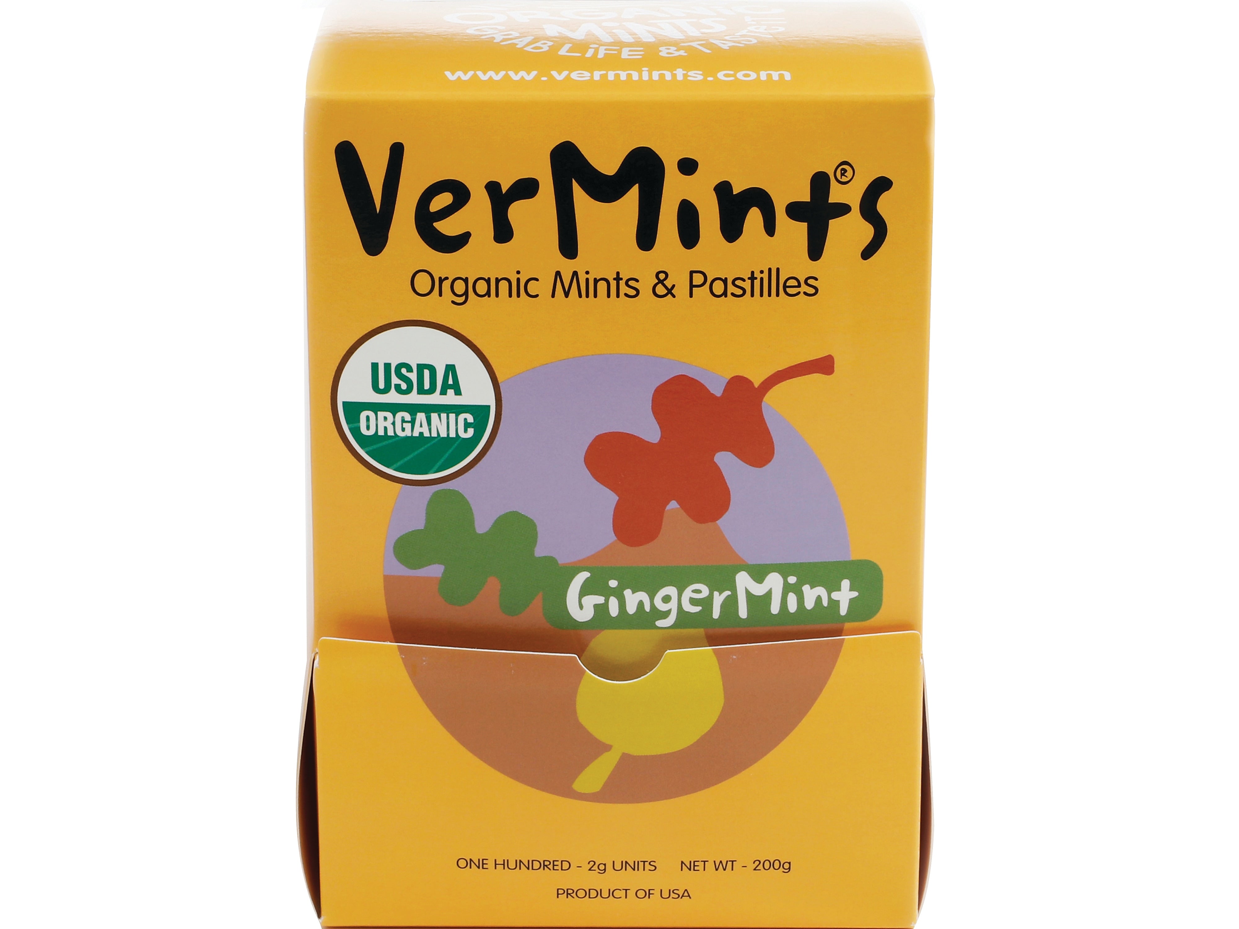 VerMints Gingermint Mints, 100 Pieces/Pack, 100/Box