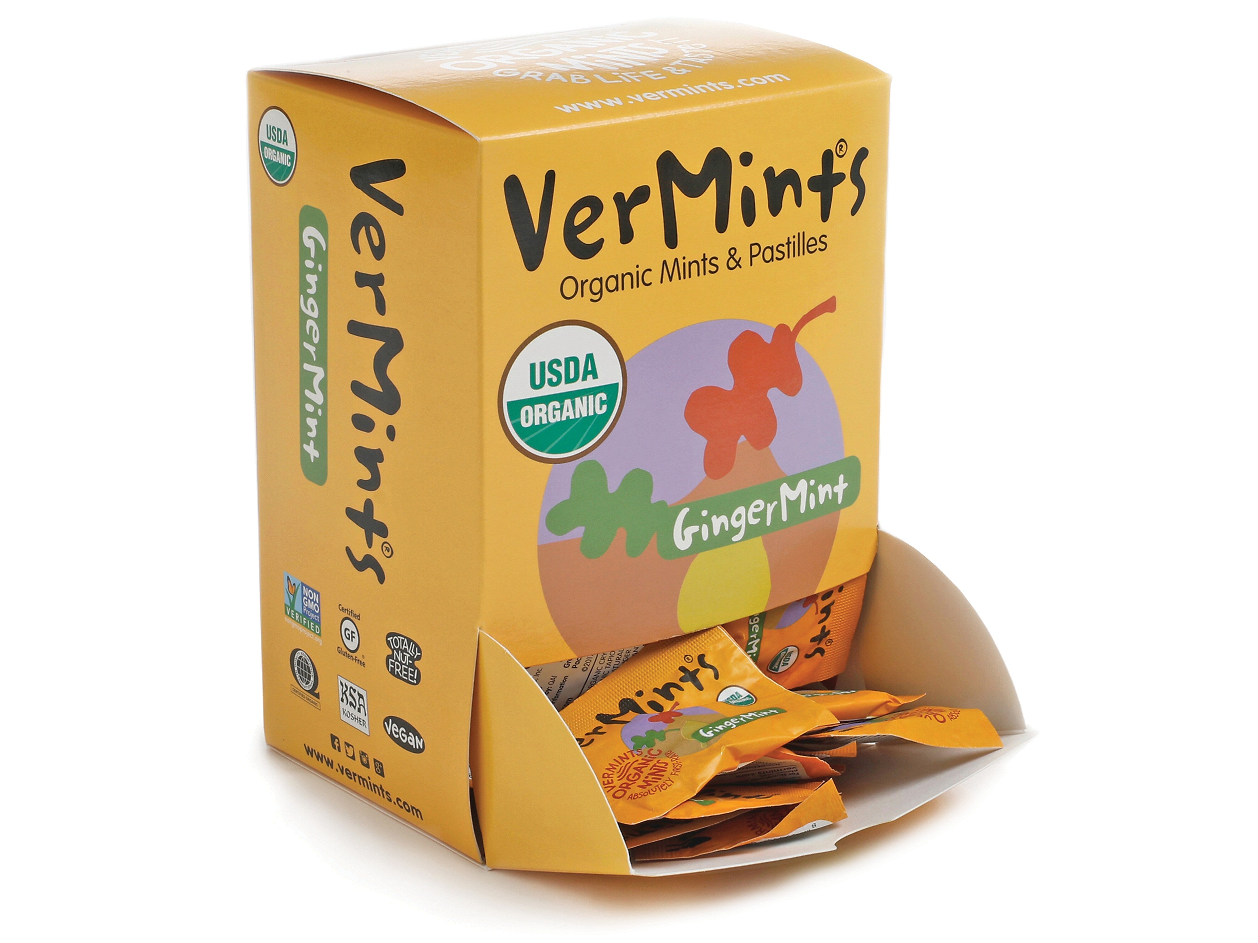 VerMints Gingermint Mints, 100 Pieces/Pack, 100/Box