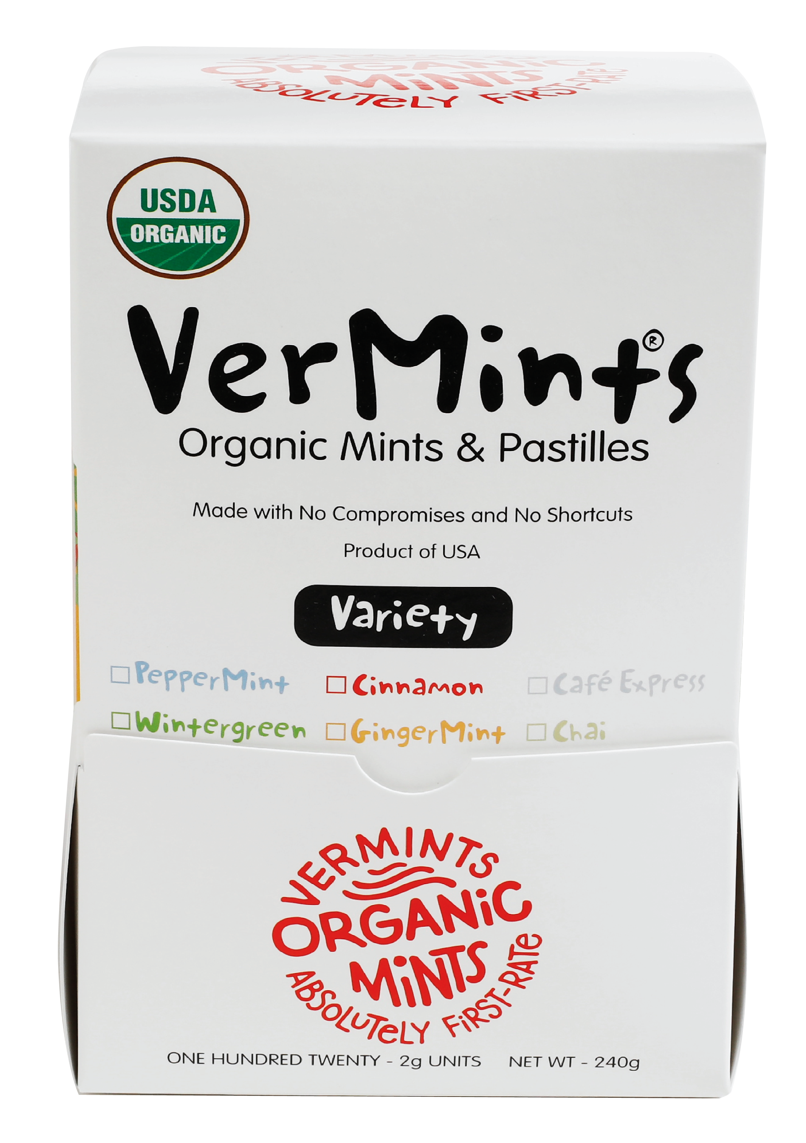 VerMints Mints, Assorted Flavors, 120 Pieces/Pack, 120/Box