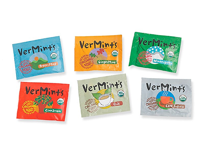 VerMints Mints, Assorted Flavors, 120 Pieces/Pack, 120/Box