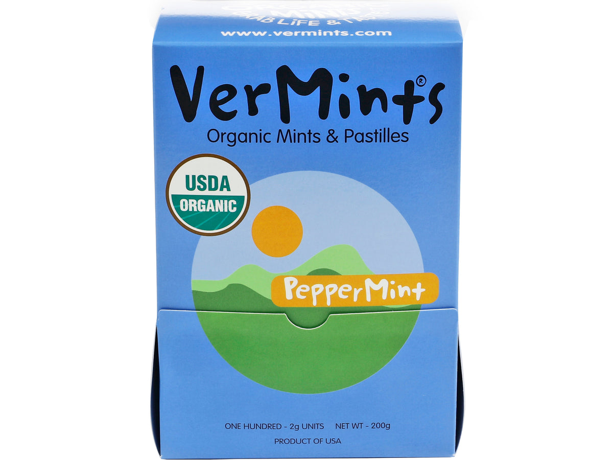 VerMints Peppermint Mints, 100 Pieces/Pack, 100/Box