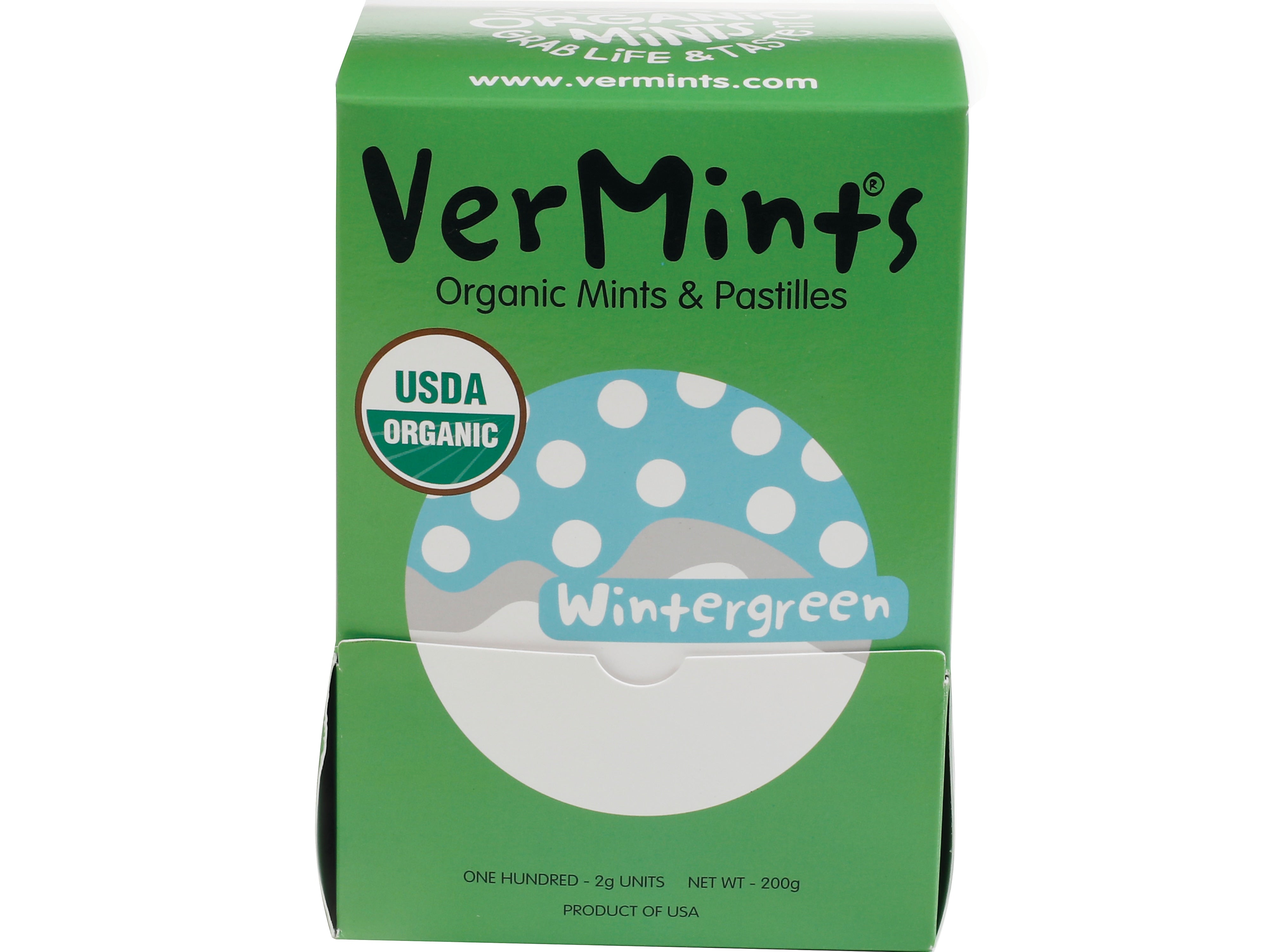 VerMints Wintergreen Mints, 100 Pieces/Pack, 100/Box