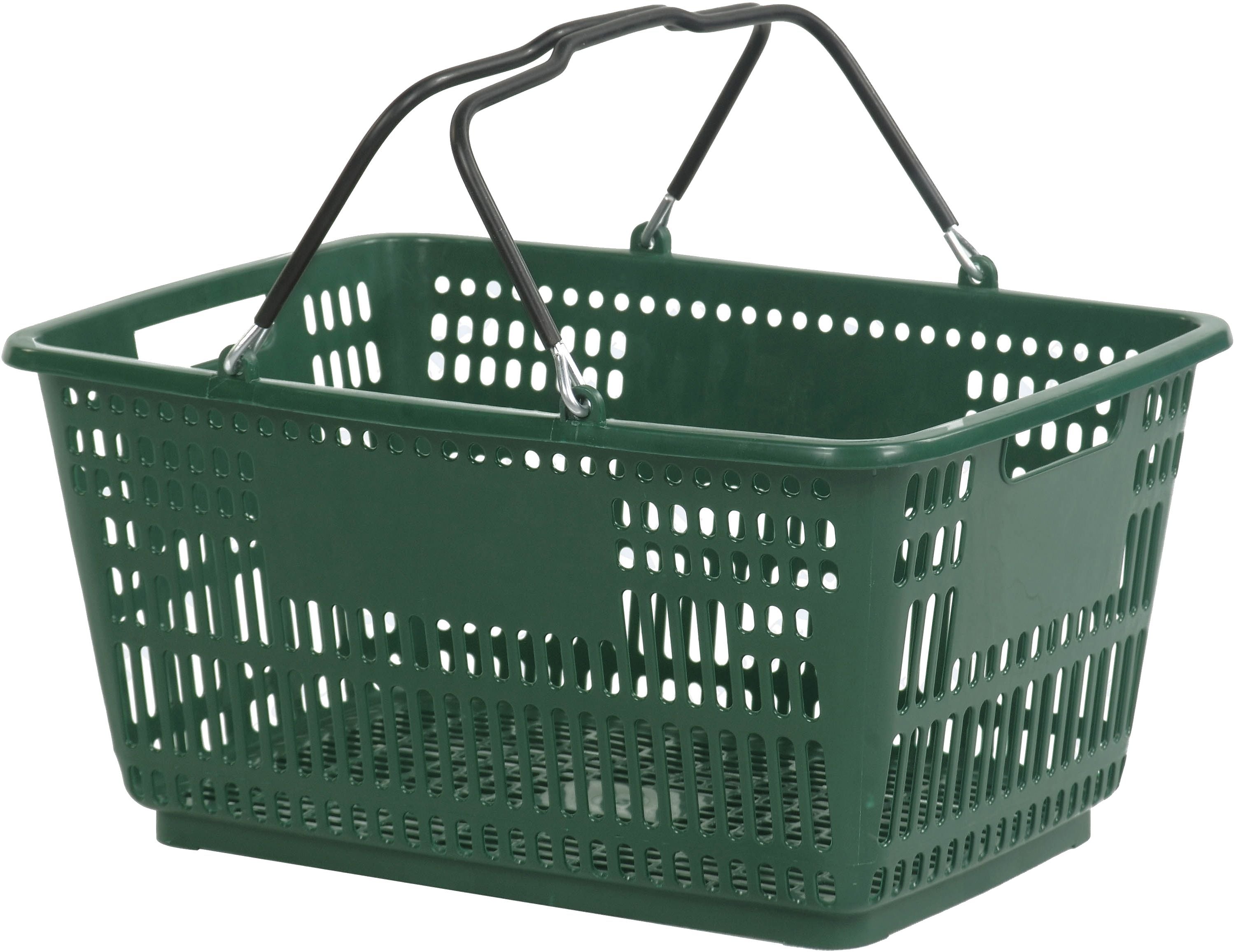 Versacart Wire Handle Hand Basket, 30 Liter, Dark Green, 20/Pack