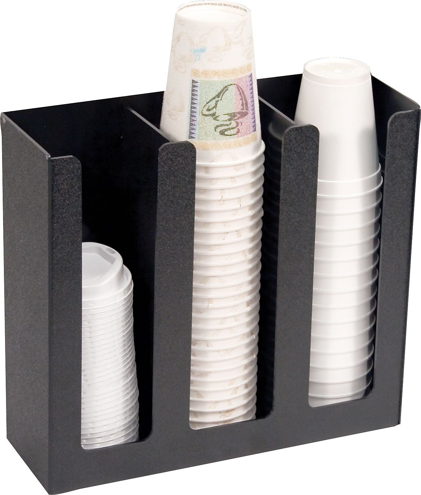 Vertiflex Cup/Lid Holder, 3 Compartment, 12-3/4