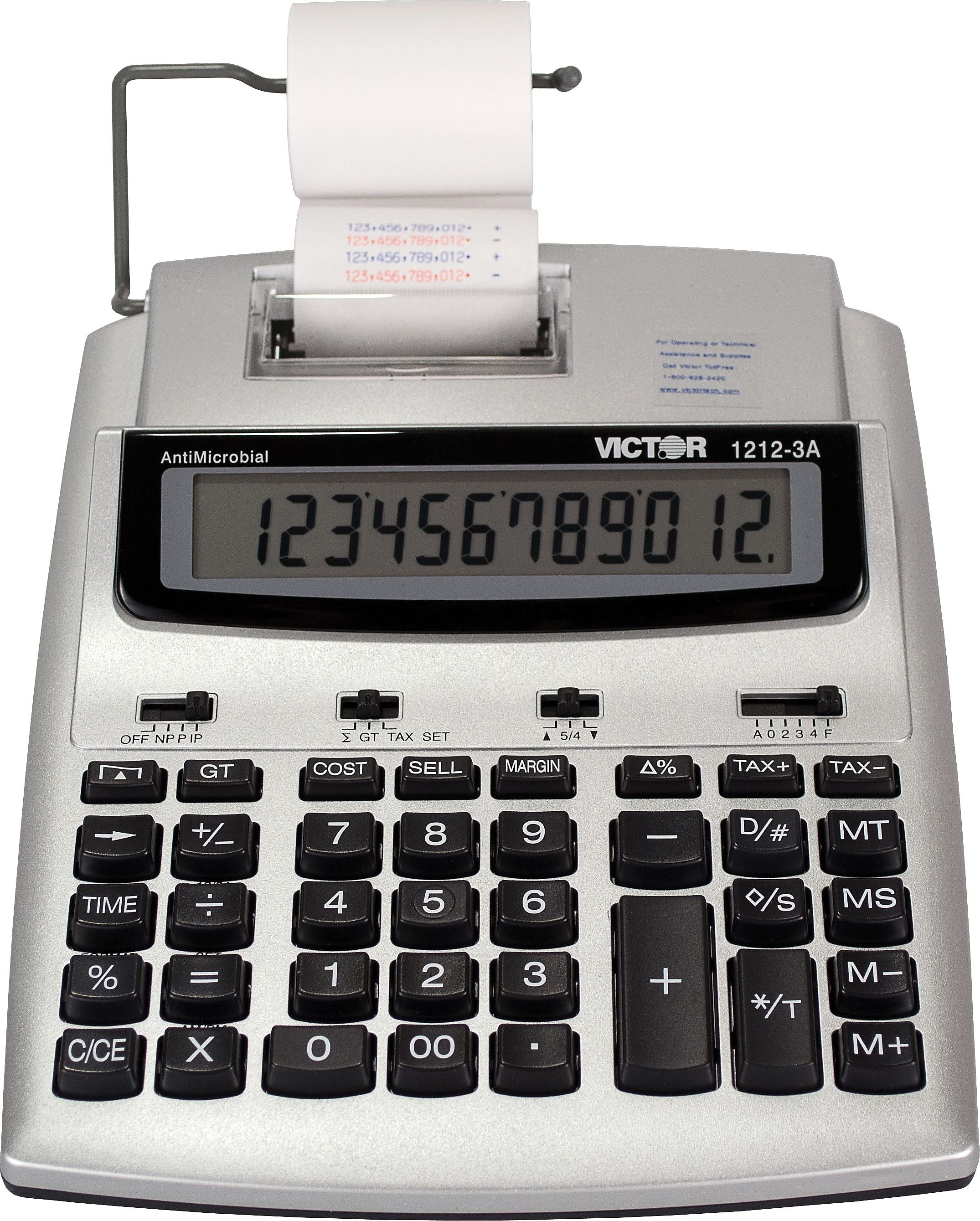 Victor  12-Digit Printing Calculator, Gray/Black