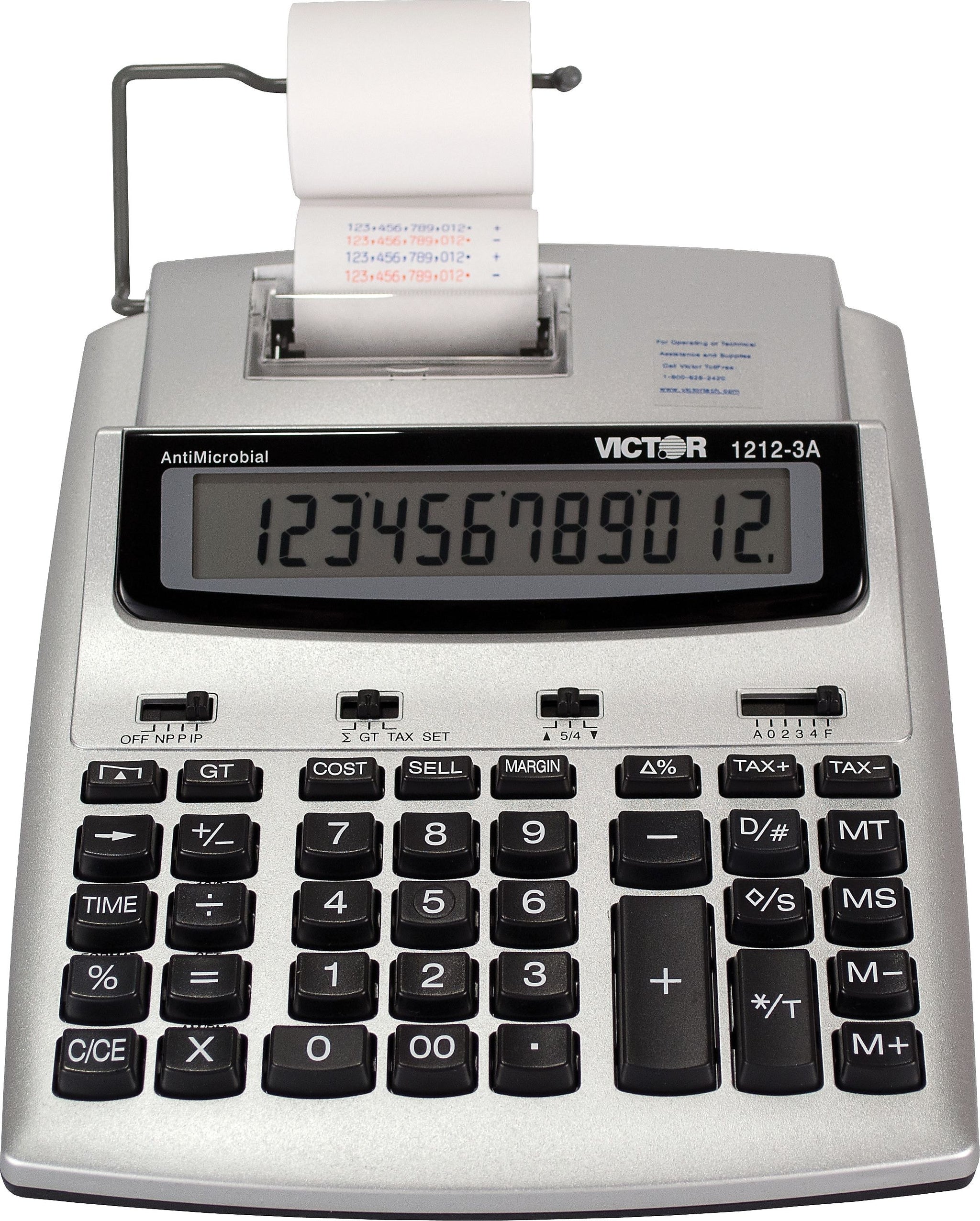 Victor  12-Digit Printing Calculator, Gray/Black