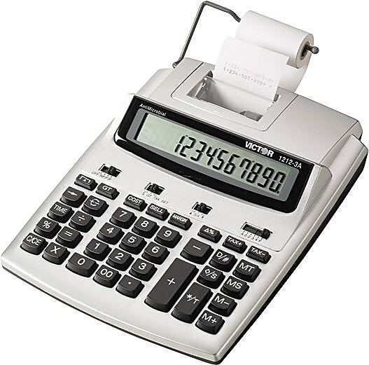 Victor  12-Digit Printing Calculator, Gray/Black
