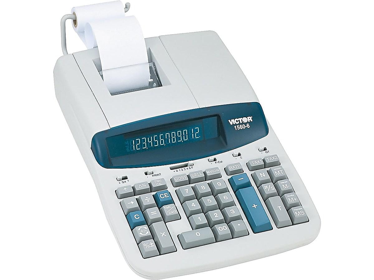 Victor 1560-6 12-Digit Desktop Calculator, Gray