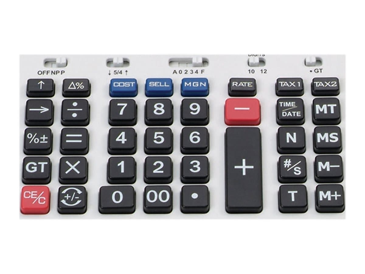 Victor Big Print  12-Digit Thermal Printing, Desktop Calculator, White/Black