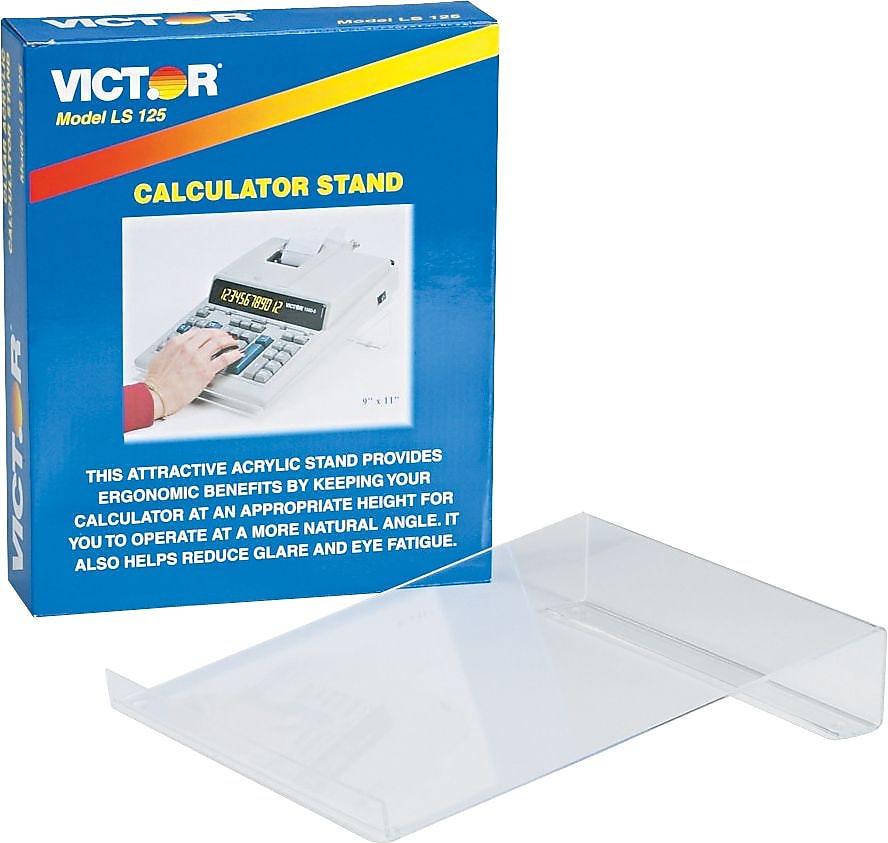Victor Technology Acrylic Calculator Stand, Large, Clear, 2