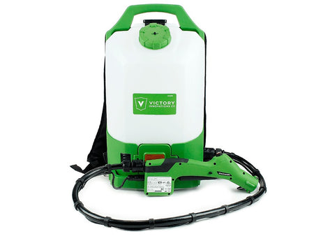 Victory Innovations Professional Cordless Backpack Electrostatic Sprayer, 288 oz., Green/Black/White