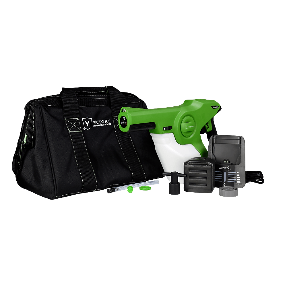 Victory Innovations Professional Cordless Handheld Electrostatic Sprayer, 33.8 oz., Green/Black/White