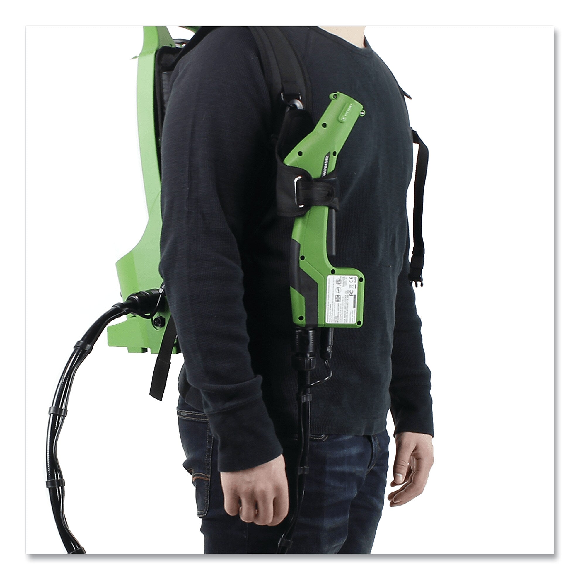 Victory Professional Cordless Backpack Electrostatic Sprayer, Green/Translucent White/Black