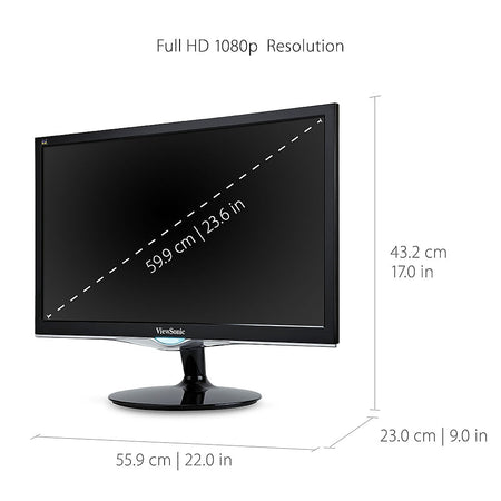 ViewSonic 24" 60 Hz LCD Monitor, Black