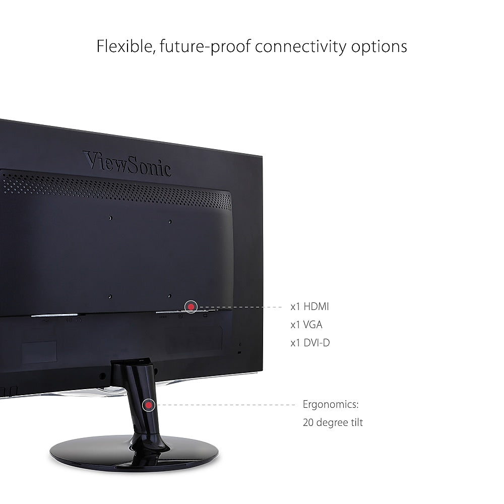 ViewSonic 24" 60 Hz LCD Monitor, Black