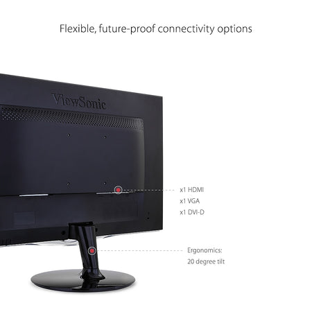 ViewSonic 24" 60 Hz LCD Monitor, Black