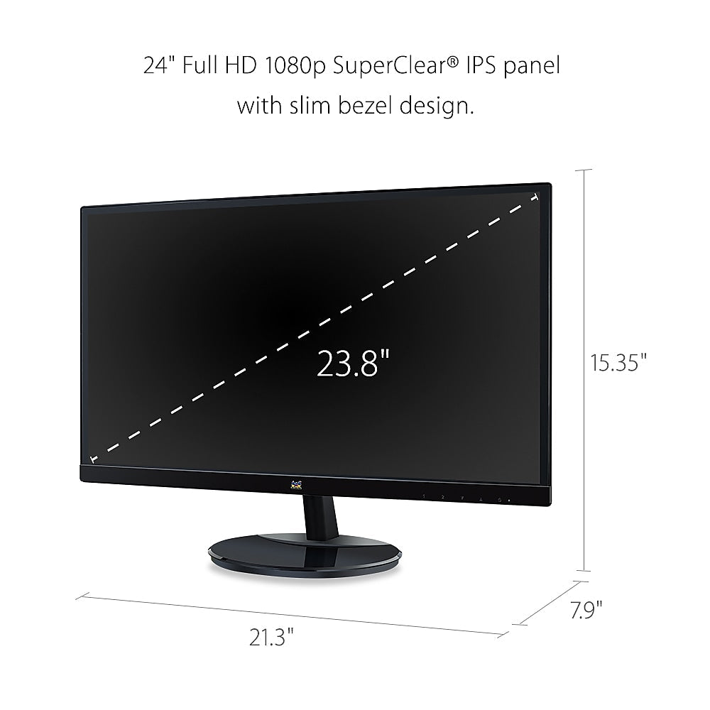 ViewSonic 24" 60 Hz LED Monitor, Black