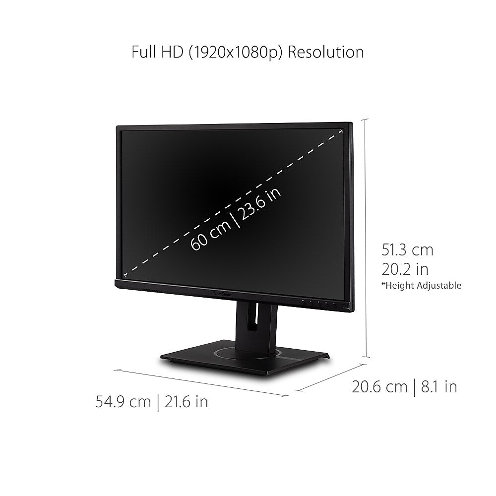 ViewSonic Ergonomic 24" 60 Hz LCD Monitor, Black