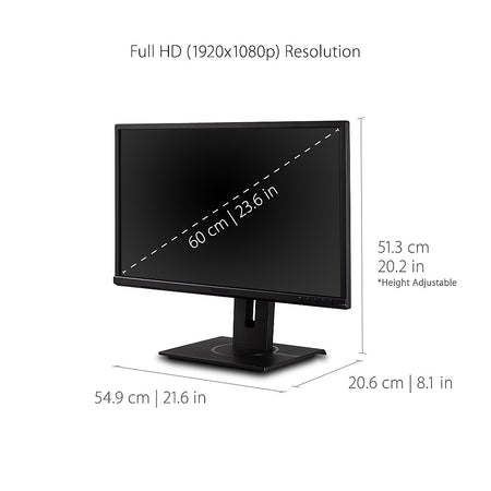 ViewSonic Ergonomic 24" 60 Hz LCD Monitor, Black