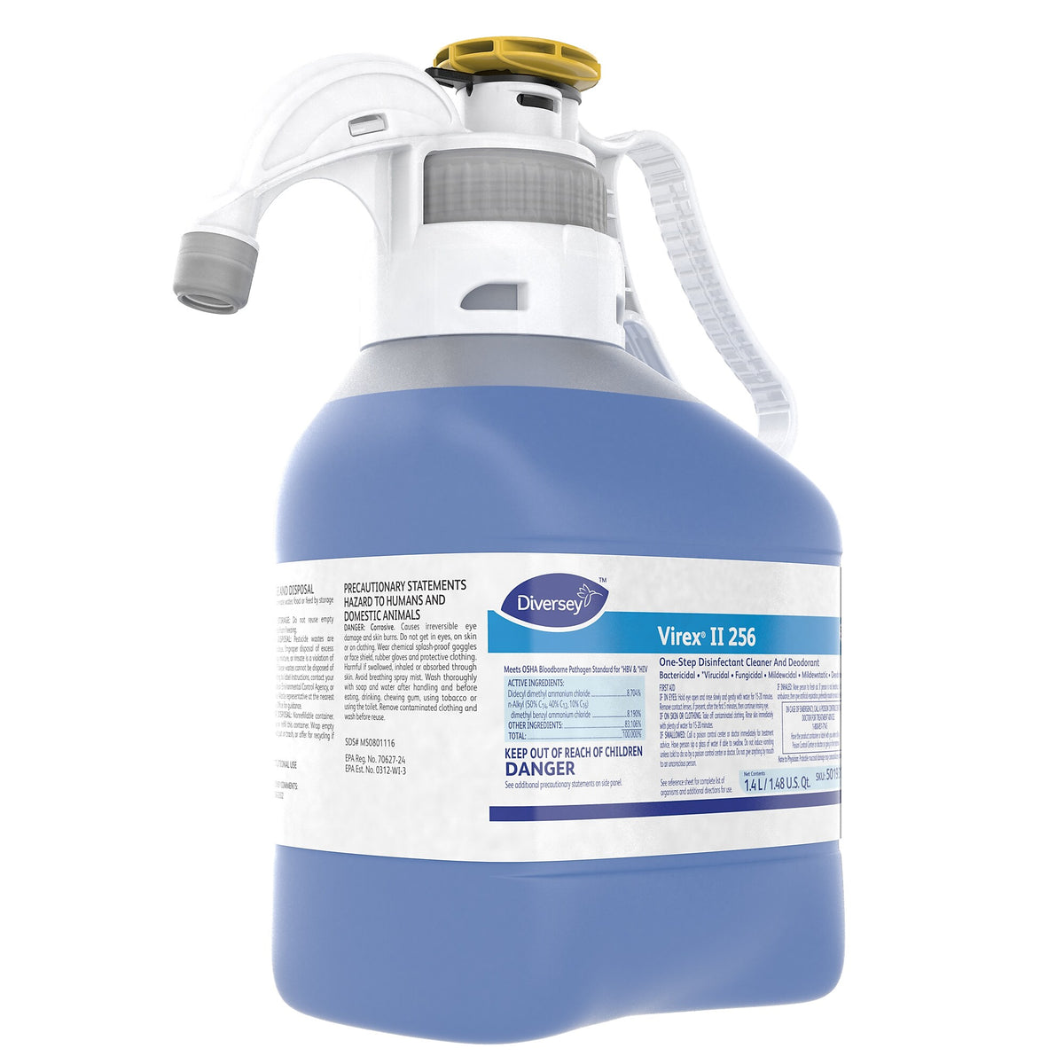 Virex II 256 Disinfectant for Diversey SmartDose, Minty Scent, 47.3oz.