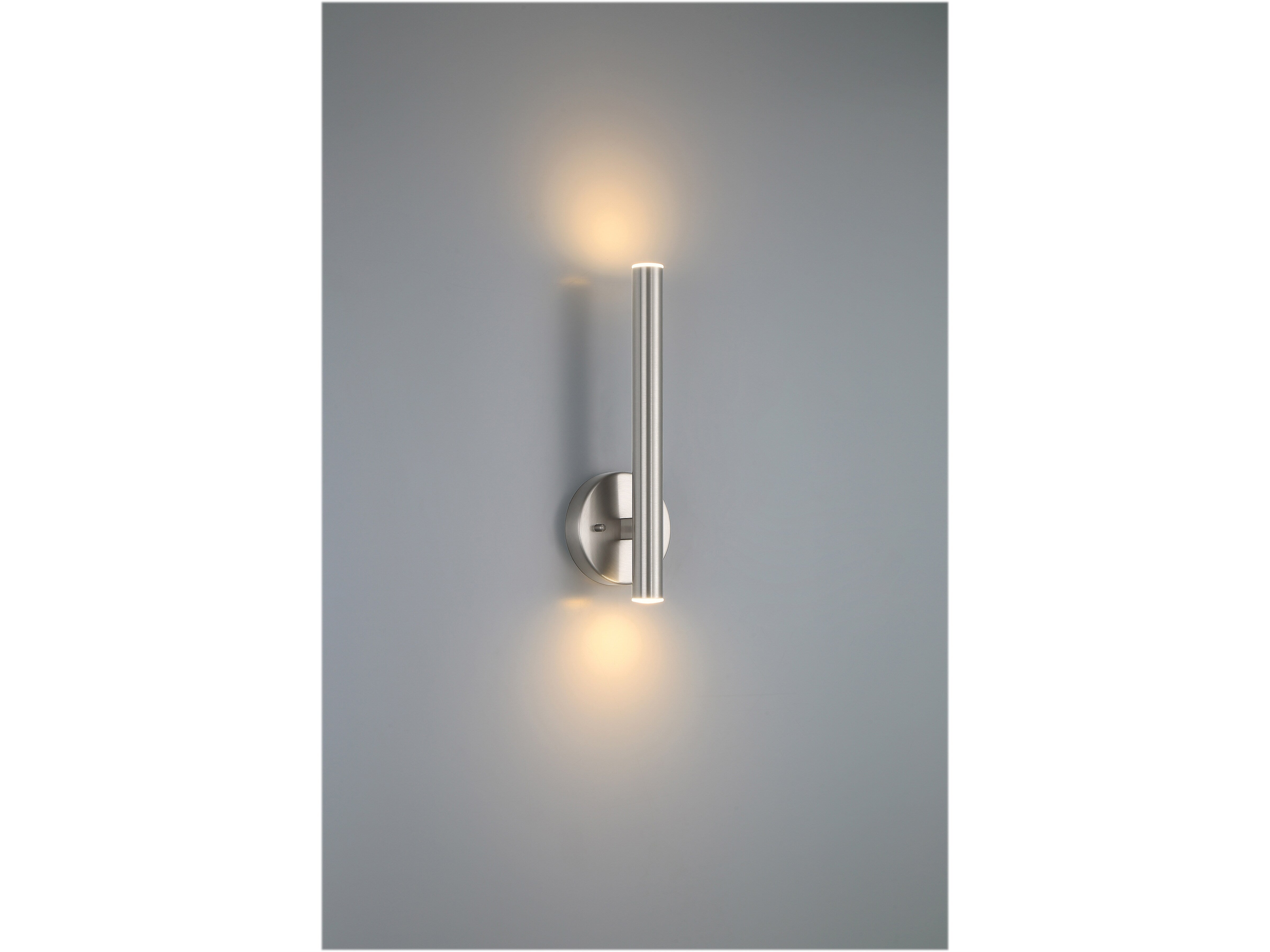 Viribright Pipeline 1-Light LED Wall Sconce, Brushed Steel