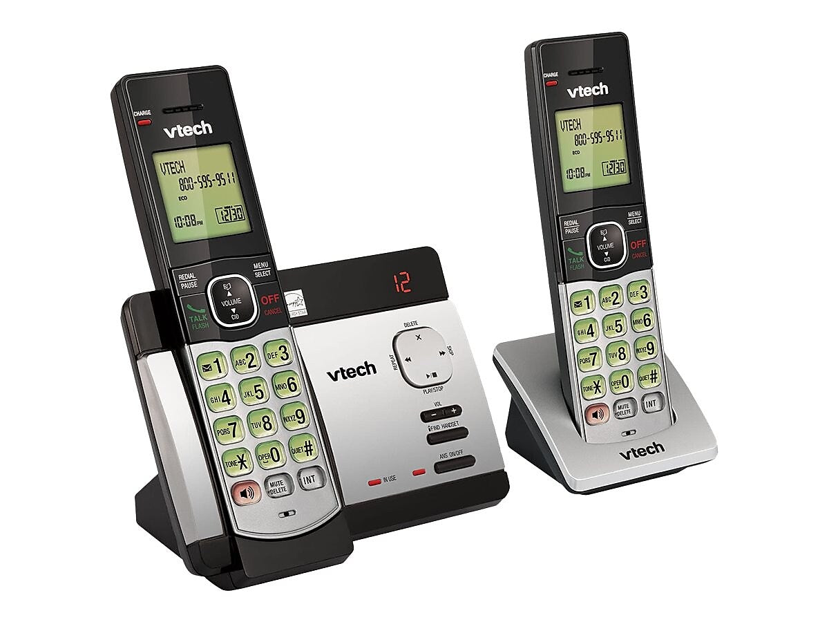 VTech 2-Handset Cordless Telephone, Silver/Black