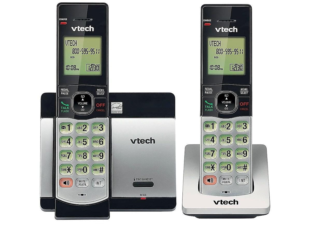 VTech CD5119-2/C86719 2-Handset Cordless Telephone, Silver/Black