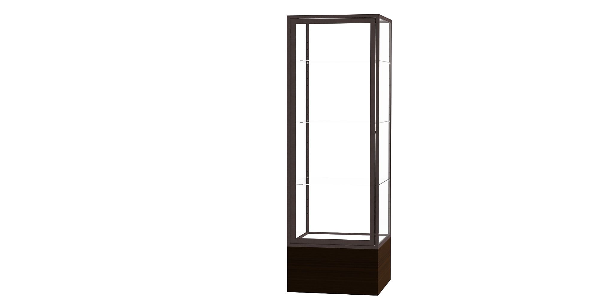 Waddell Keepsake 24"W x 72"H x 24"D Floor Case, Clear Back, Dk. Bronze Finish, Walnut Vinyl Base