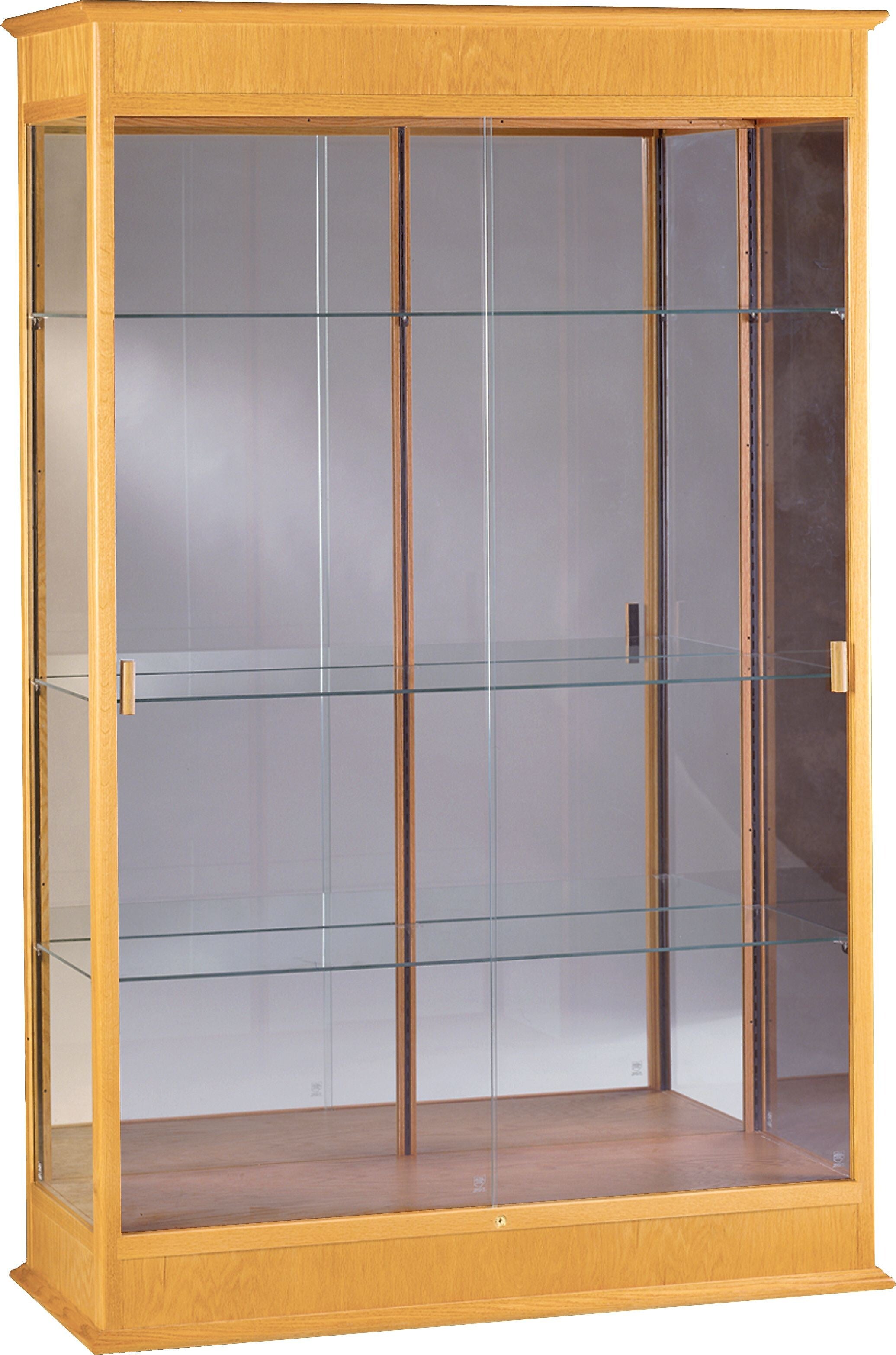 Waddell Varsity Series Display Case, Carmel Oak, 77"H x 48"W x 18"D