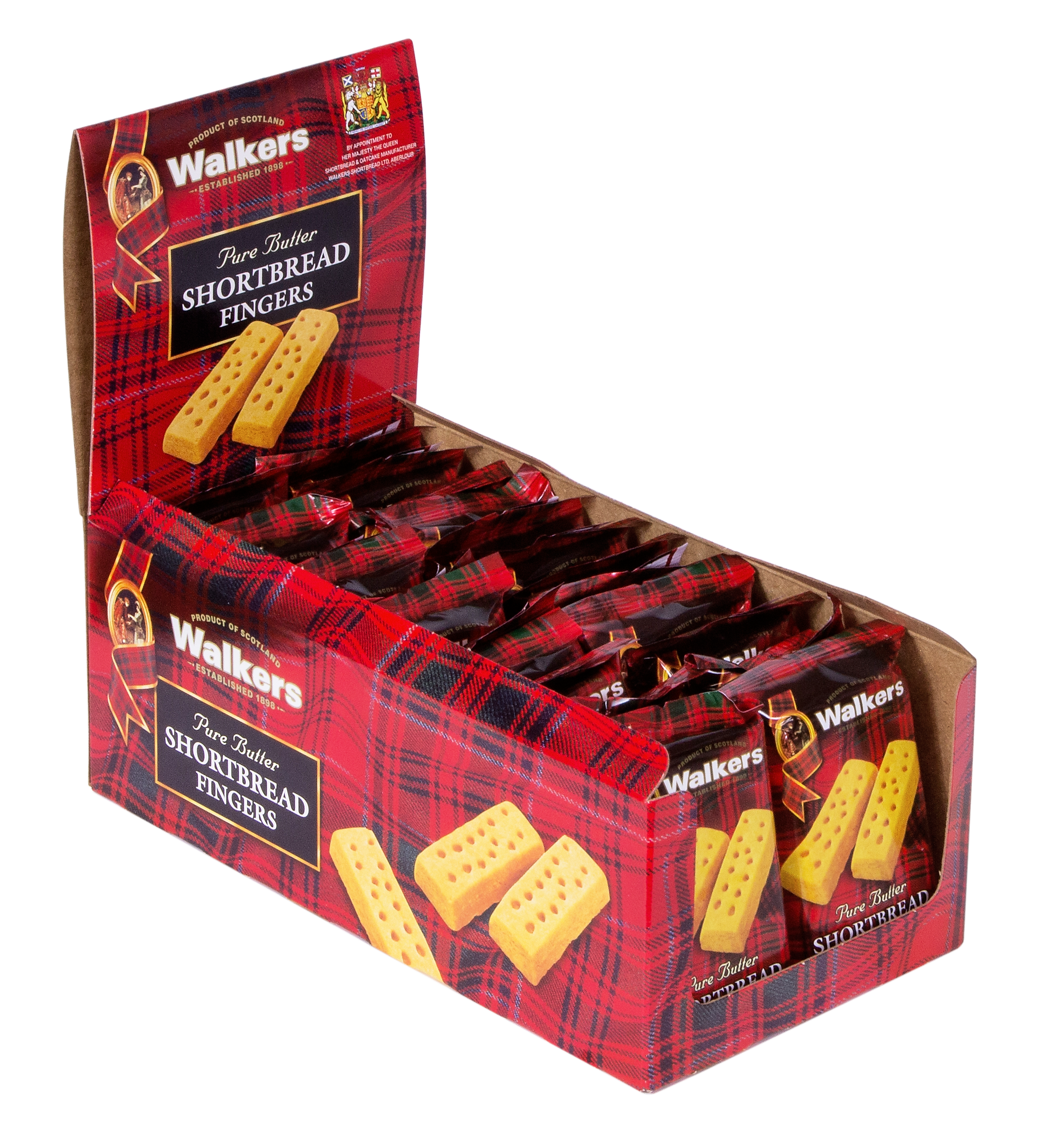 Walker's Shortbread Fingers Pure Butter Shortbread Cookies, Individually Wrapped, 1.4 oz, 24/Pack