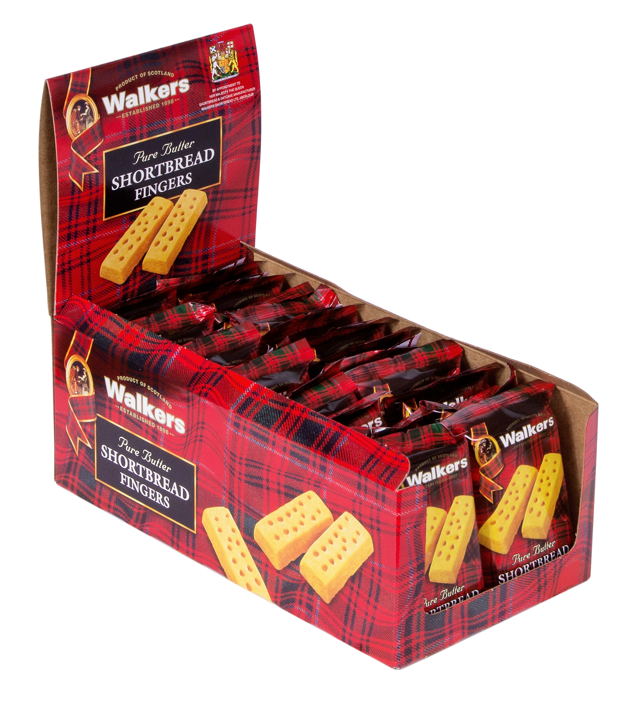 Walker's Shortbread Fingers Pure Butter Shortbread Cookies, Individually Wrapped, 1.4 oz, 24/Pack