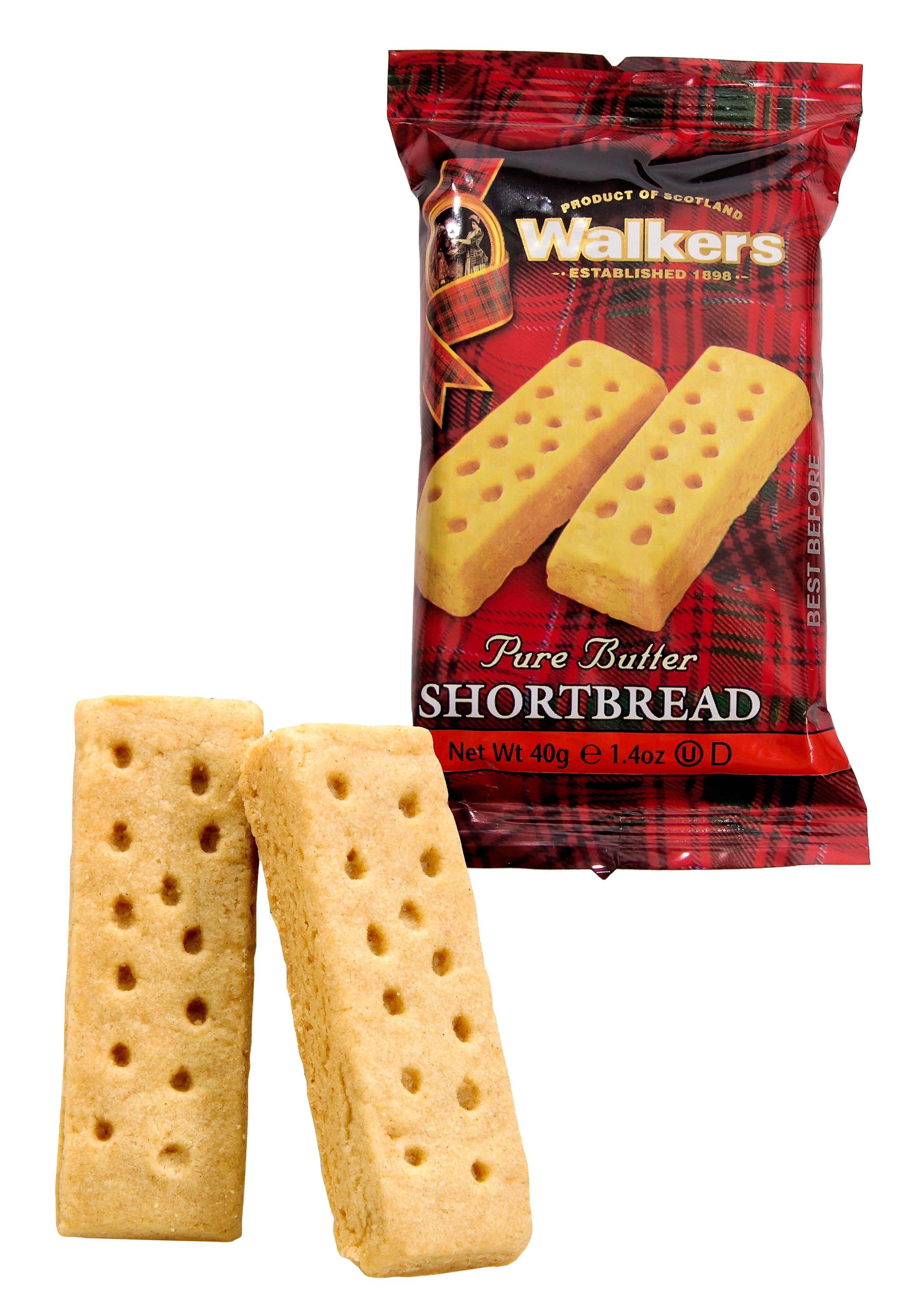 Walker's Shortbread Fingers Pure Butter Shortbread Cookies, Individually Wrapped, 1.4 oz, 24/Pack