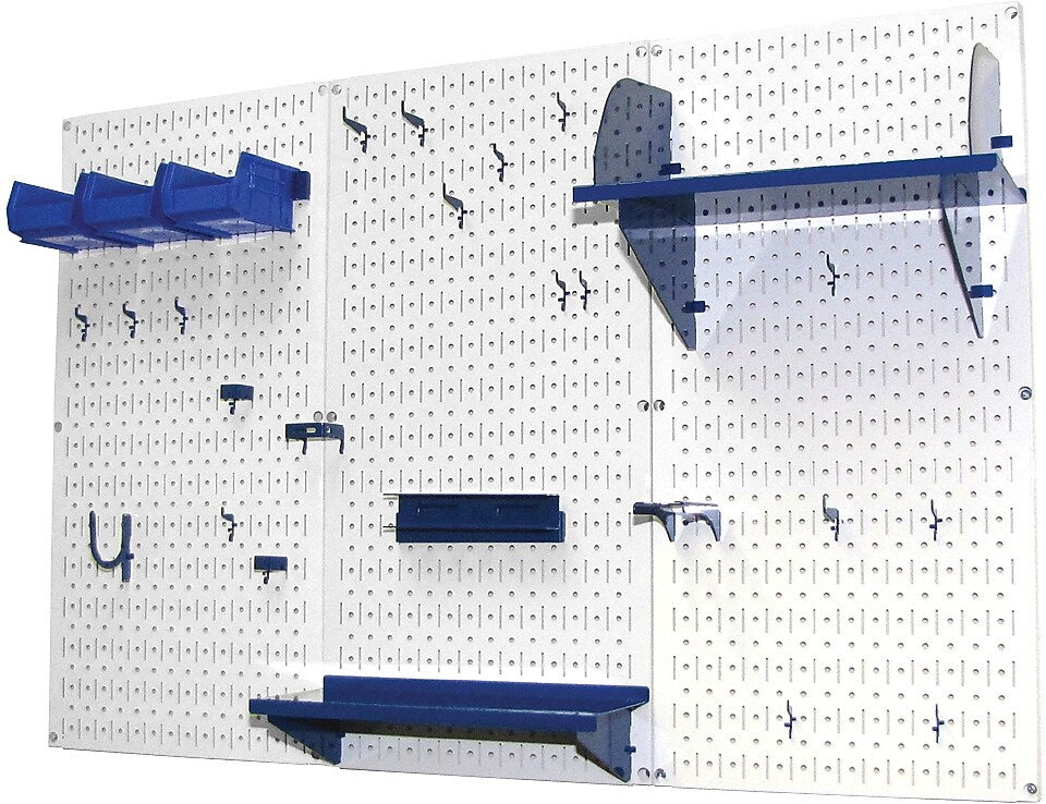 Wall Control 4' Metal Pegboard Standard Workbench Kit, White Tool Boar ...