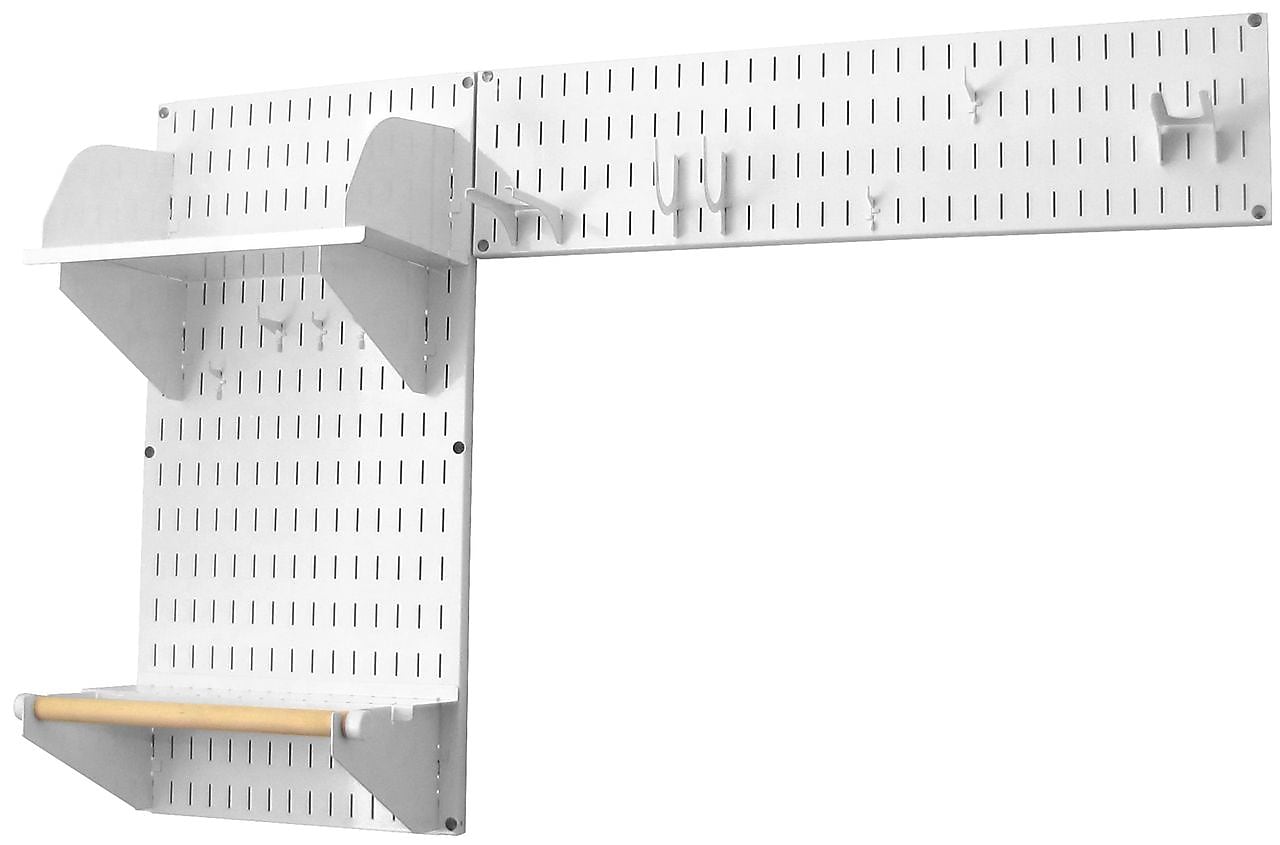 Wall Control Laundry Room & Pantry Organizer Storage Kit, White Tool Board and Black Accessories