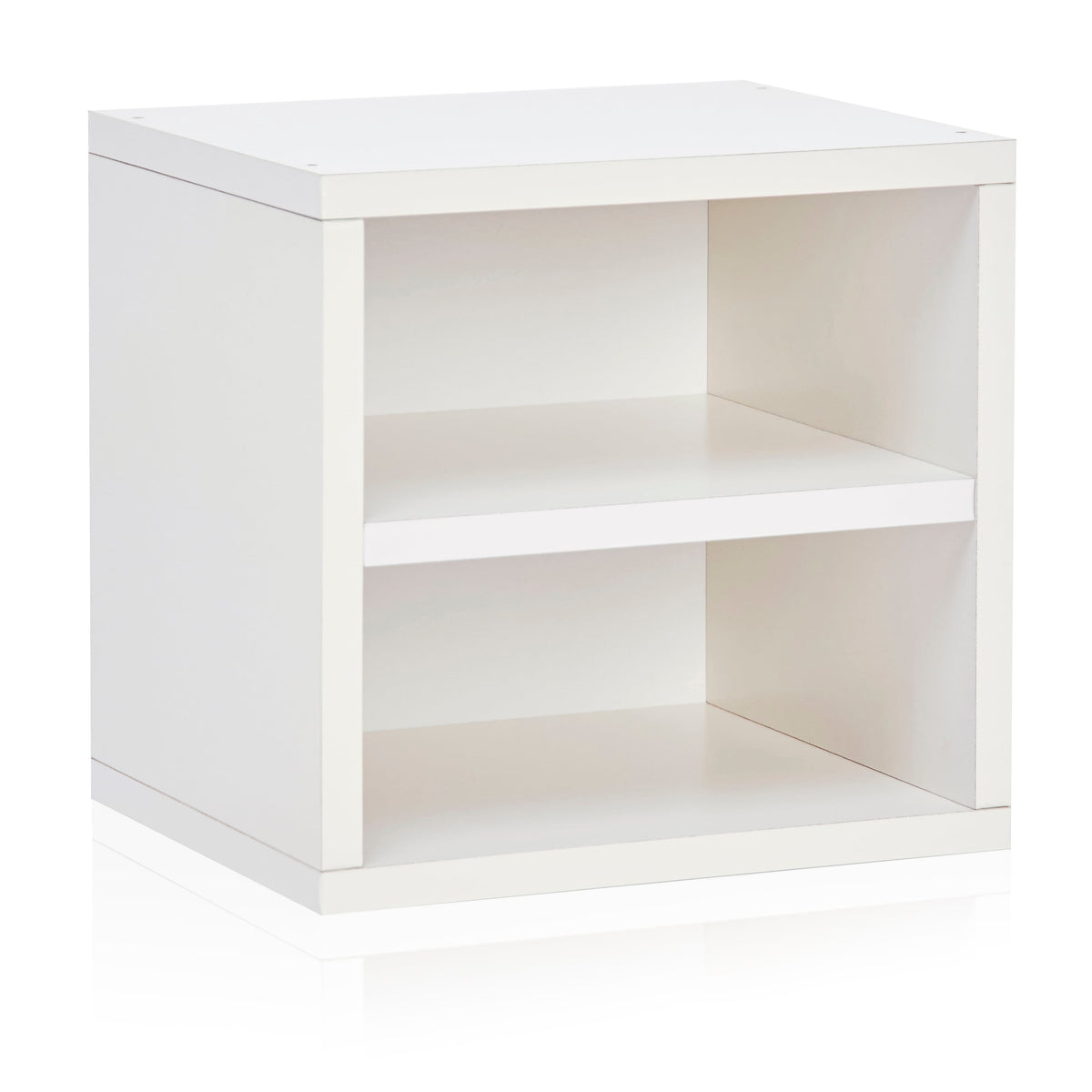 Way Basics 12.6"H x 13.4"W Modular Connect Cube with Shelf Eco Storage System, White