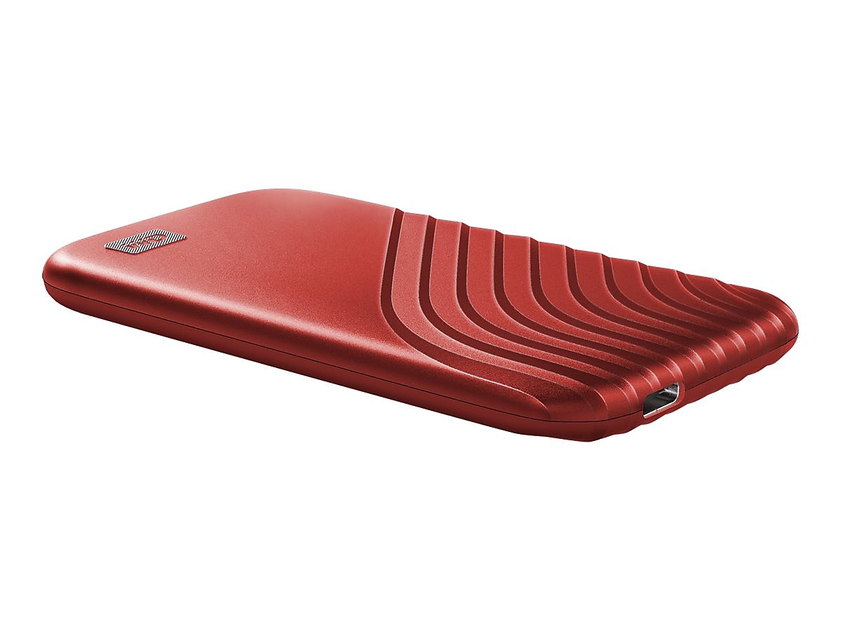 WD My Passport 1TB USB 3.2 External Solid-State Drive, Red