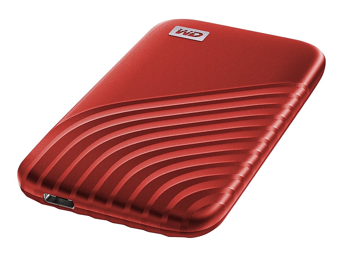 WD My Passport 1TB USB 3.2 External Solid-State Drive, Red