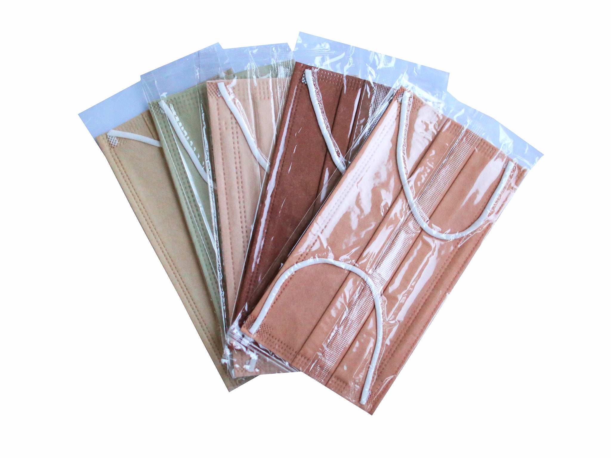 WeCare 3-ply Disposable Face Masks, Adult, Assorted Earth Tones, 50/Box