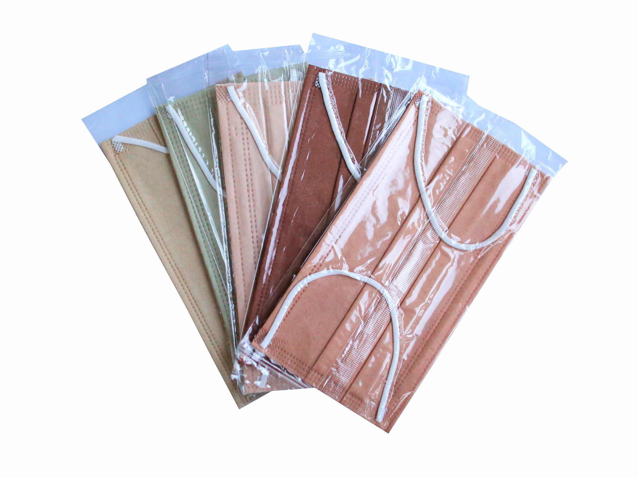 WeCare 3-ply Disposable Face Masks, Adult, Assorted Earth Tones, 50/Box