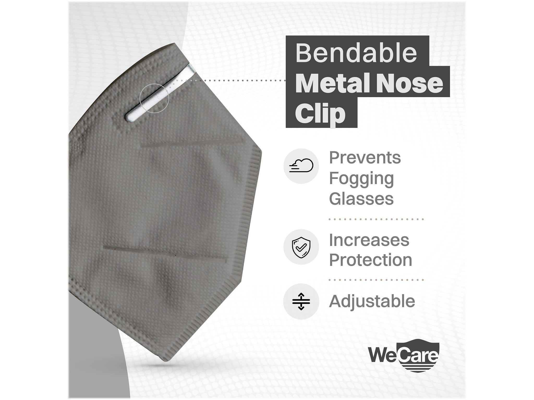 WeCare Disposable KN95 Face Mask, Adult, Dark Gray, 20 Masks/Box, 3 Boxes/Pack