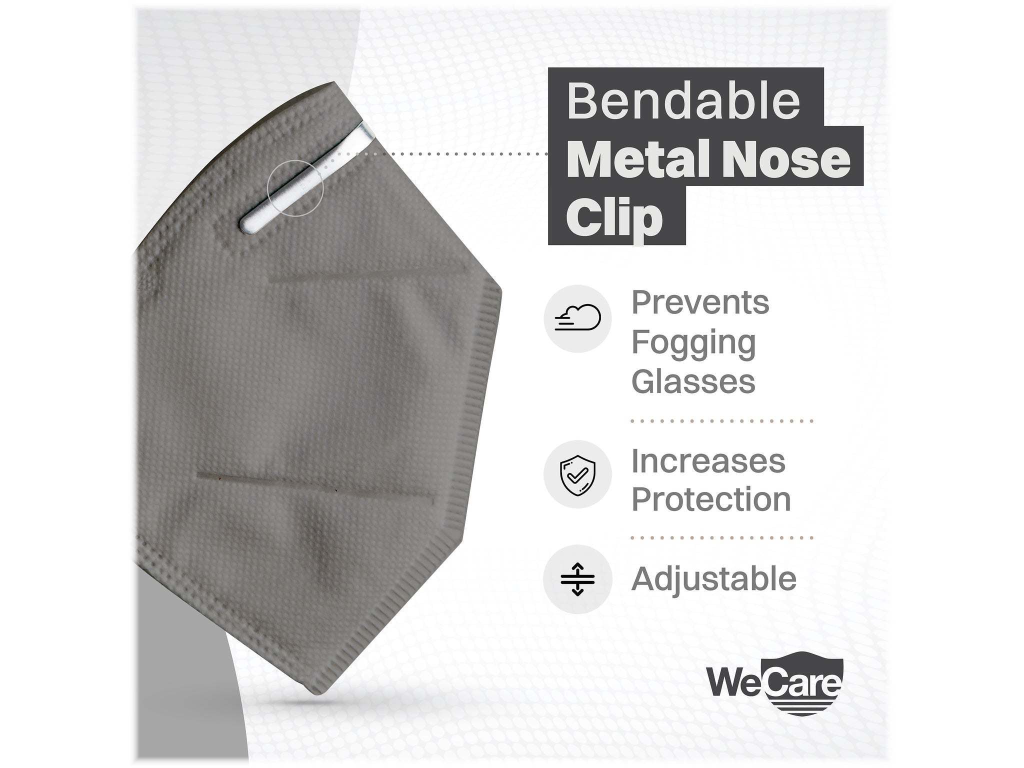WeCare Disposable KN95 Face Mask, Adult, Dark Gray, 20/Pack