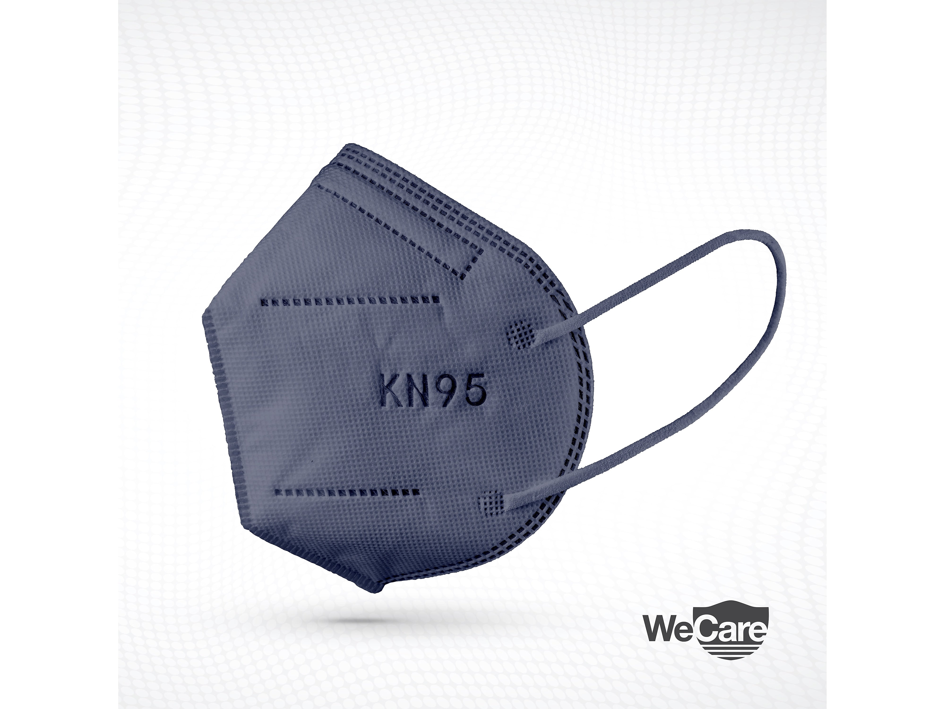 WeCare Disposable KN95 Face Mask, Adult, Navy, 20 Masks/Box, 3 Boxes/Pack