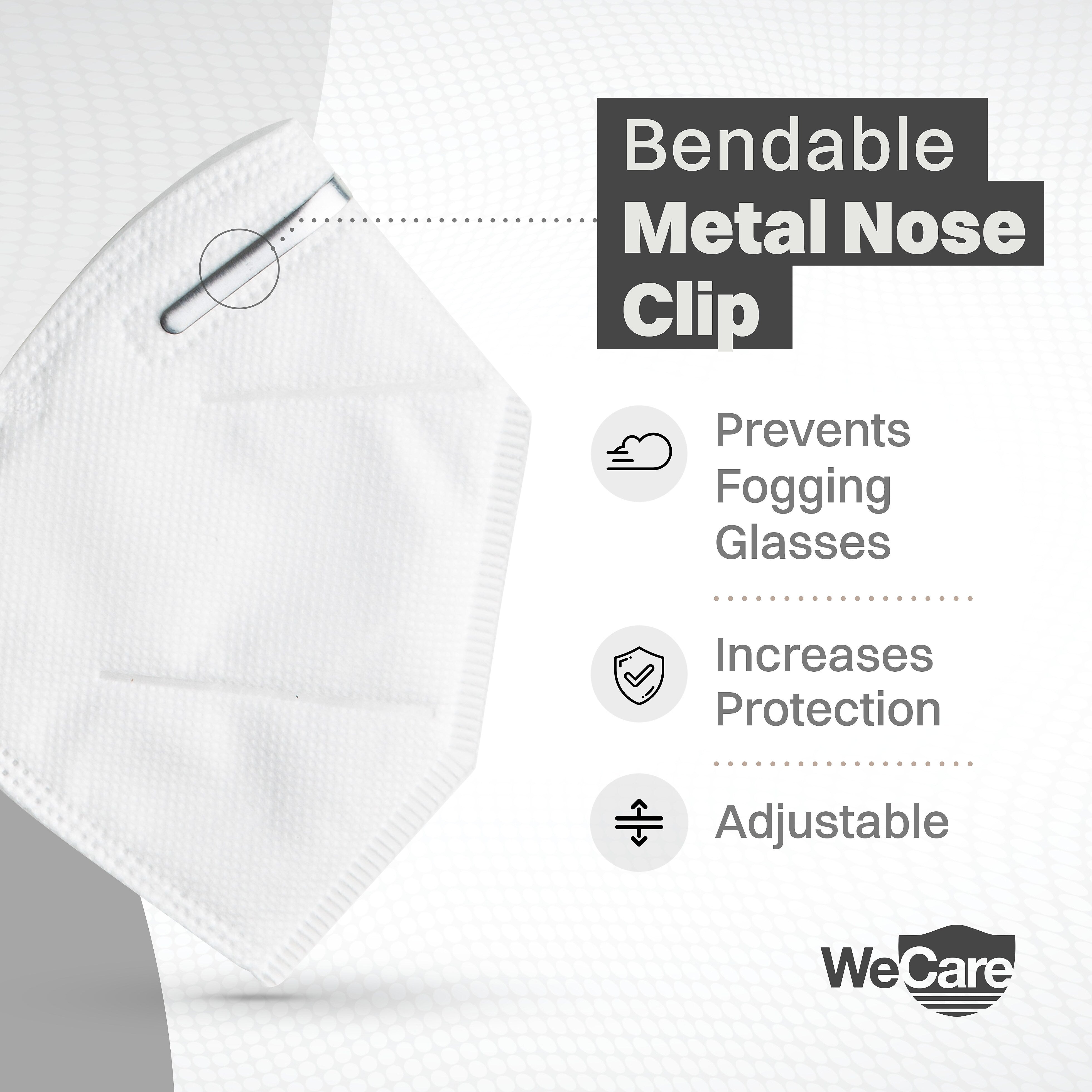 WeCare KN95 Disposable Face Mask, Adult, White, 20 Masks/Box, 3 Boxes/Pack