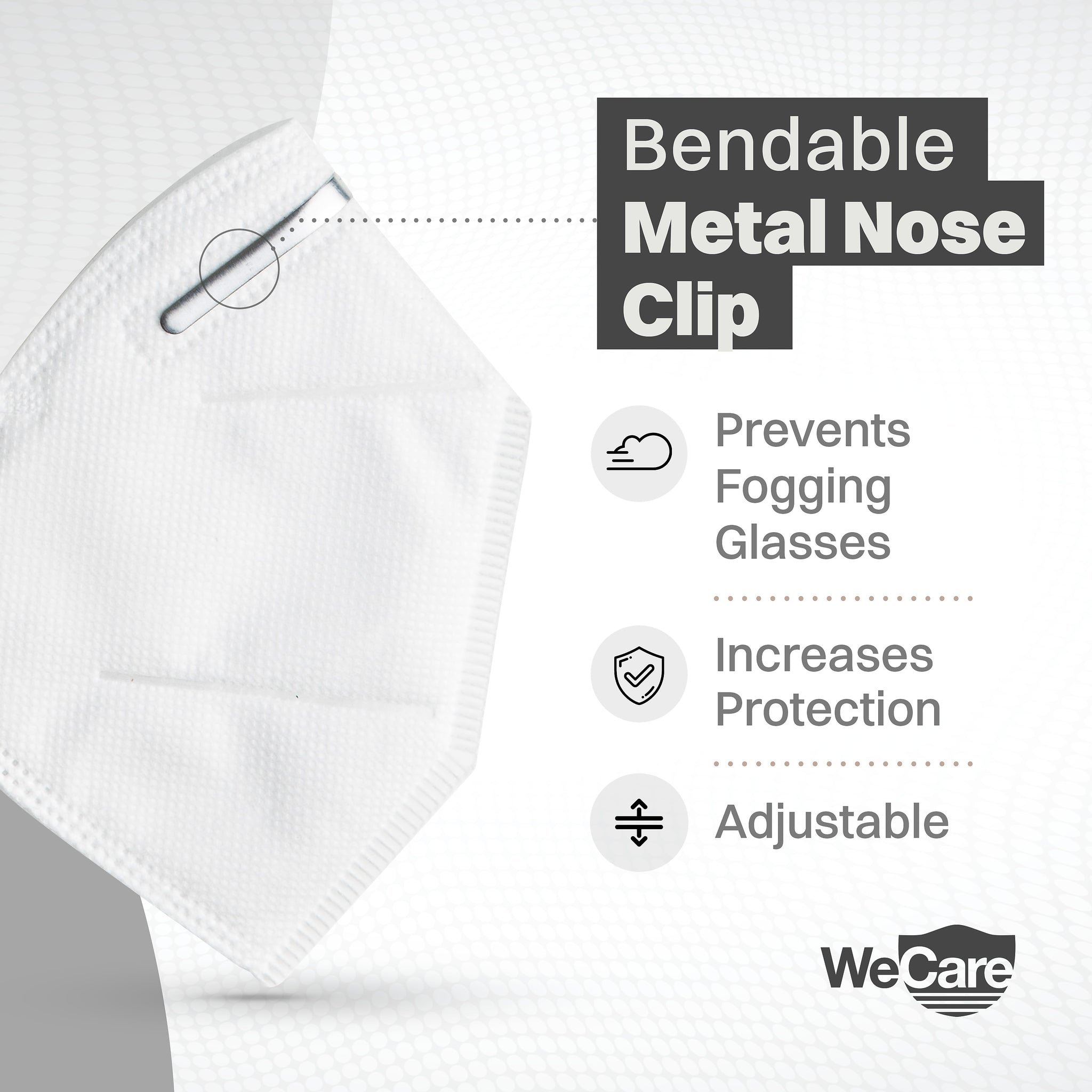 WeCare KN95 Disposable Face Mask, Adult, White, 20 Masks/Box, 3 Boxes/Pack